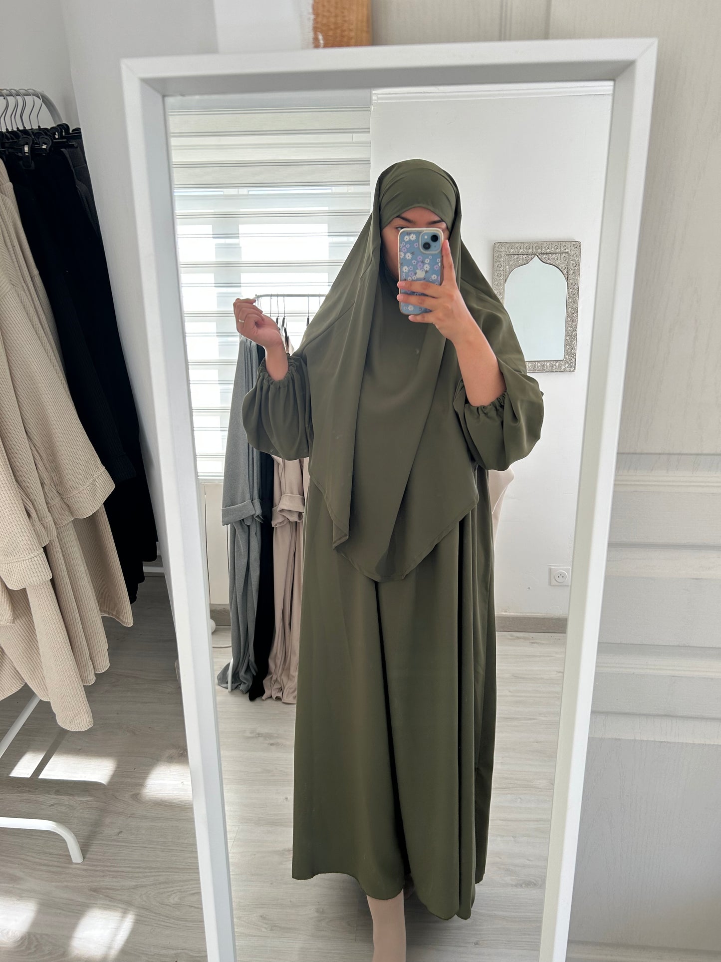 Abaya Sofia avec son khimar ( vert d’eau )